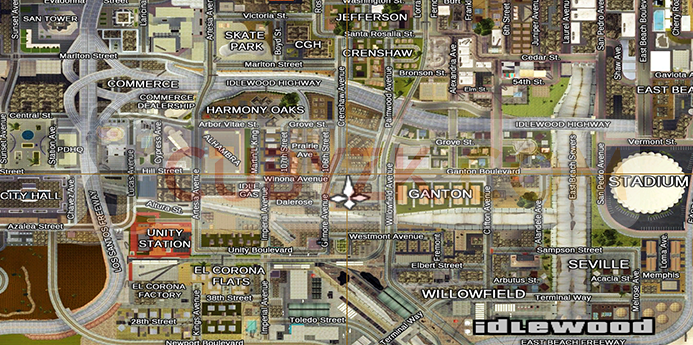 Street Name Radar Map GTA San Andreas